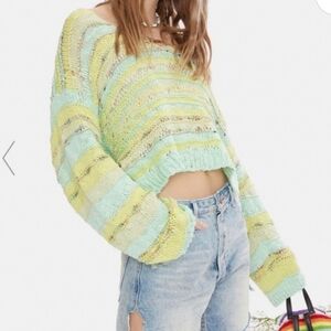NWOT Free People Lake Life Sweater Sugared Mint XS